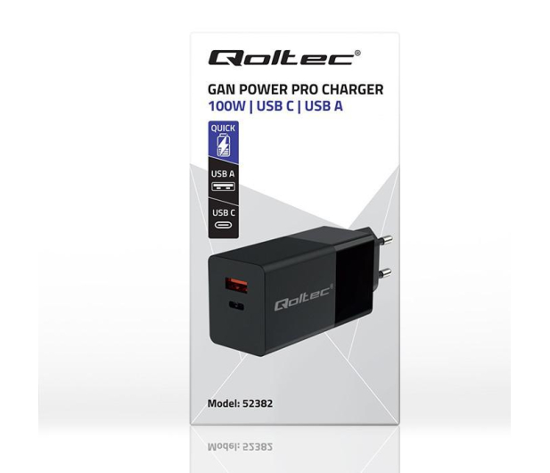 Qoltec Ładowarka GaN POWER PRO usb-c PD usb 100W - 1213310 - zdjęcie 2
